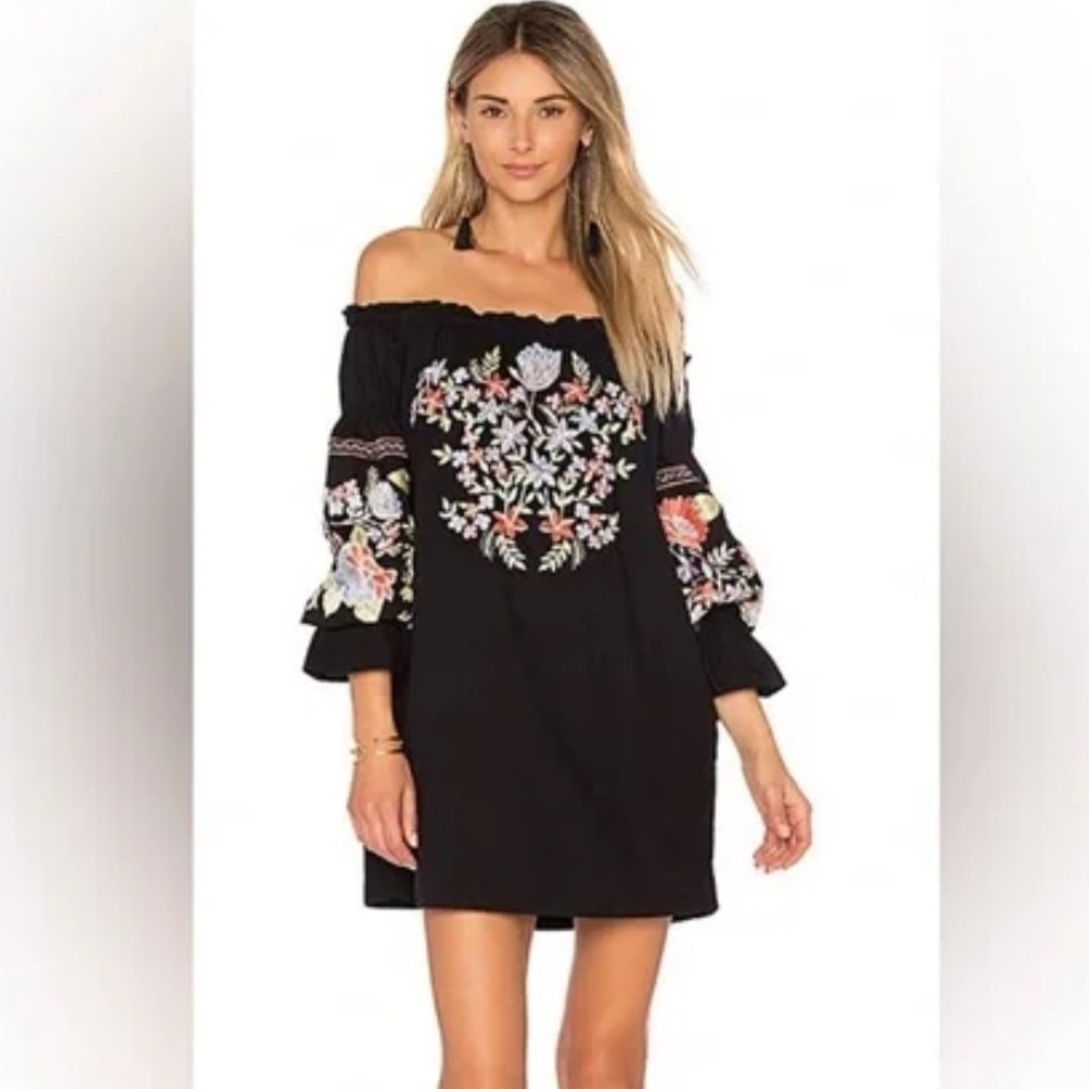 FreePeople Fleur De Jour Embroidered MiniDress L